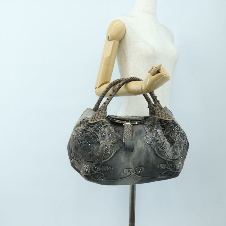 【日本直送】FENDI 肩背包 牛仔灰 金色 正品 191869SAV-24