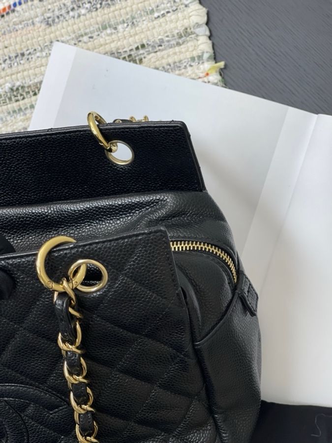 chanel香奈兒黑金ppt小號 鏈條包單肩 卡標齊全 配件塵袋。-11