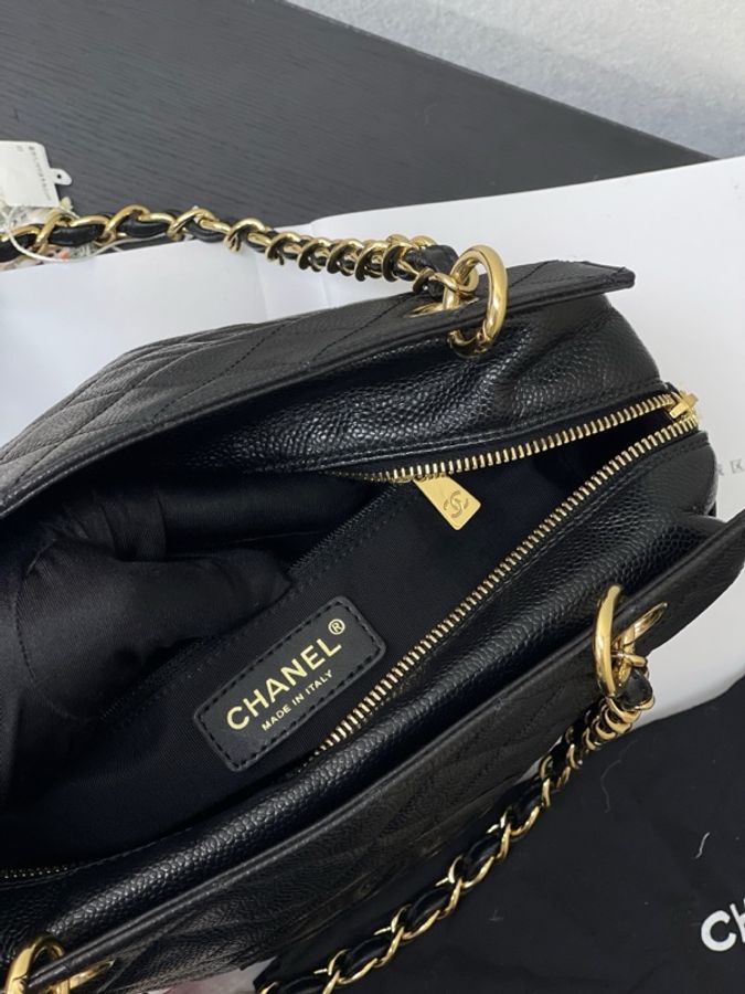 chanel香奈兒黑金ppt小號 鏈條包單肩 卡標齊全 配件塵袋。-13
