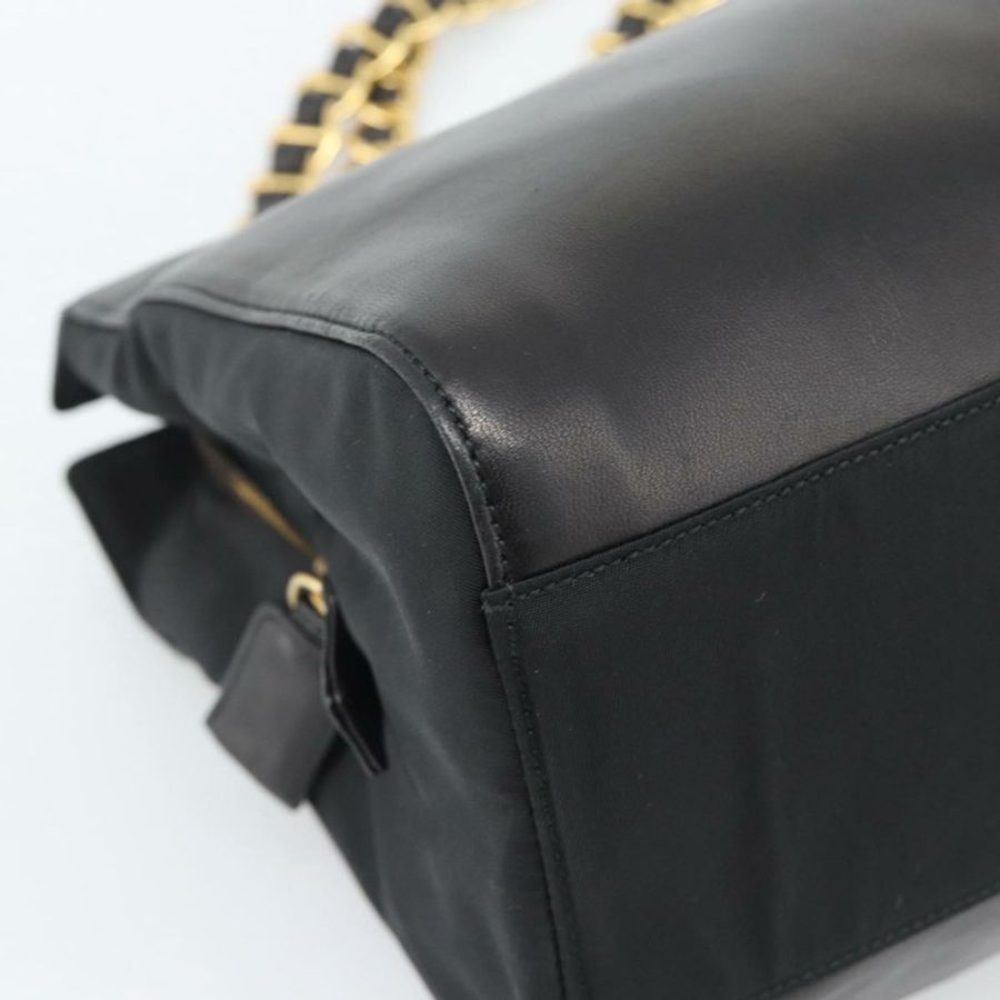 【日本直送】PRADA 鏈條單肩包 皮革 黑色 金色 正品 191084A-10