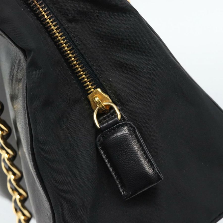 【日本直送】PRADA 鏈條單肩包 皮革 黑色 金色 正品 191084A-21