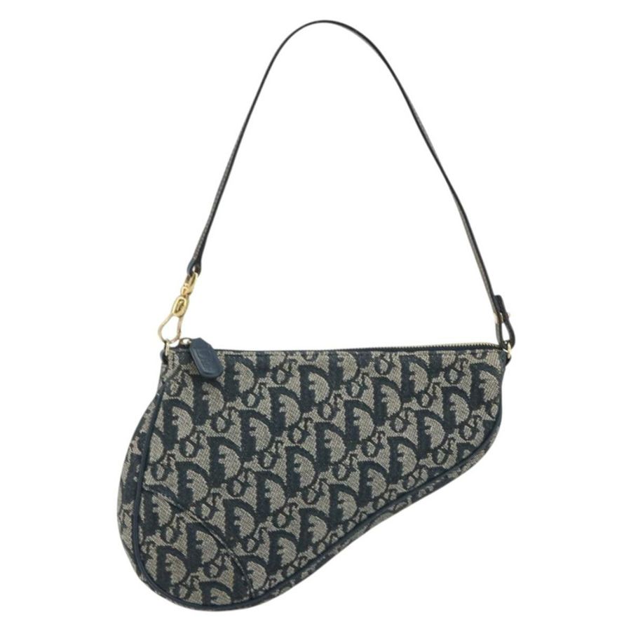 【日本直送】Christian Dior Trotter帆布馬鞍包 海軍藍 金色 正品 191838V-1