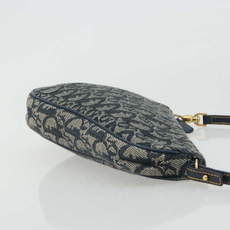 【日本直送】Christian Dior Trotter帆布馬鞍包 海軍藍 金色 正品 191838V-3