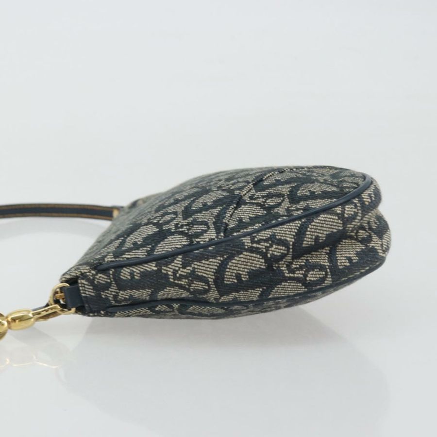 【日本直送】Christian Dior Trotter帆布馬鞍包 海軍藍 金色 正品 191838V-4