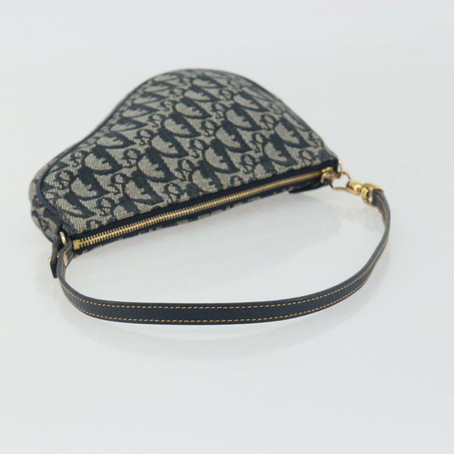 【日本直送】Christian Dior Trotter帆布馬鞍包 海軍藍 金色 正品 191838V-6