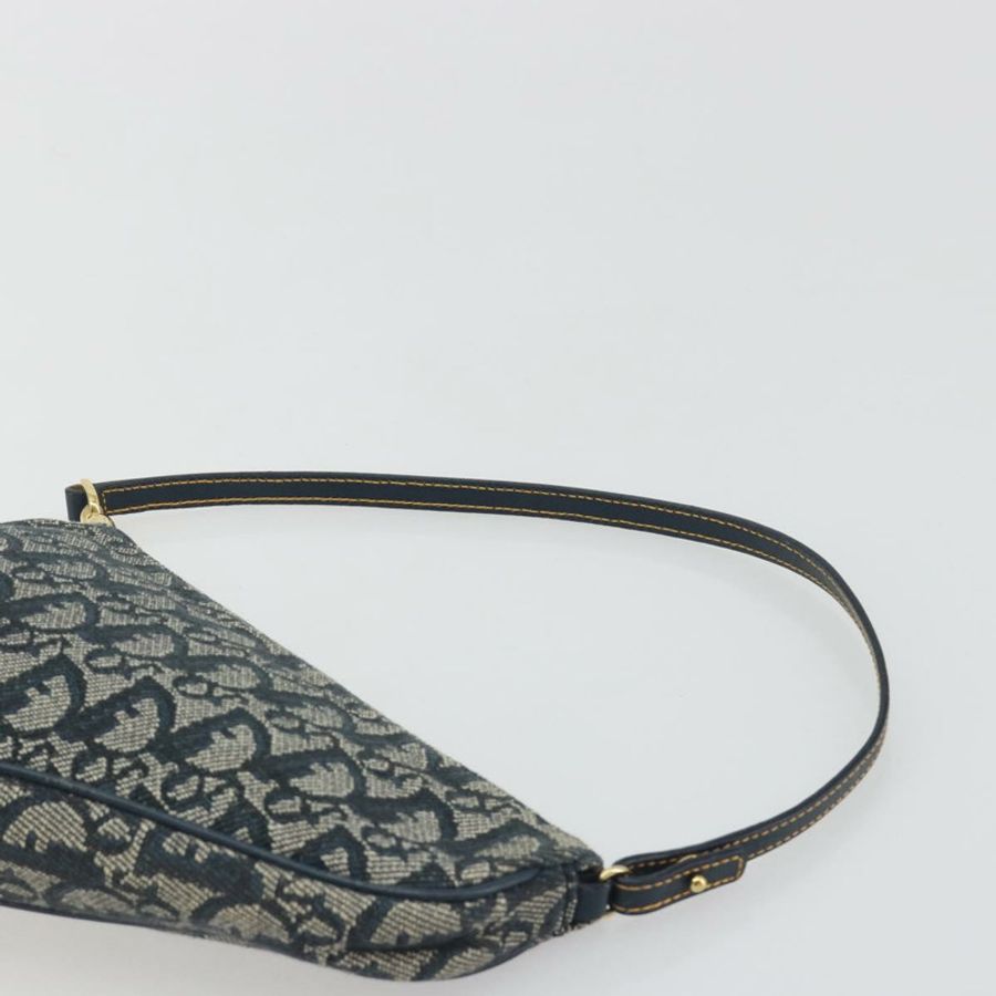 【日本直送】Christian Dior Trotter帆布馬鞍包 海軍藍 金色 正品 191838V-7