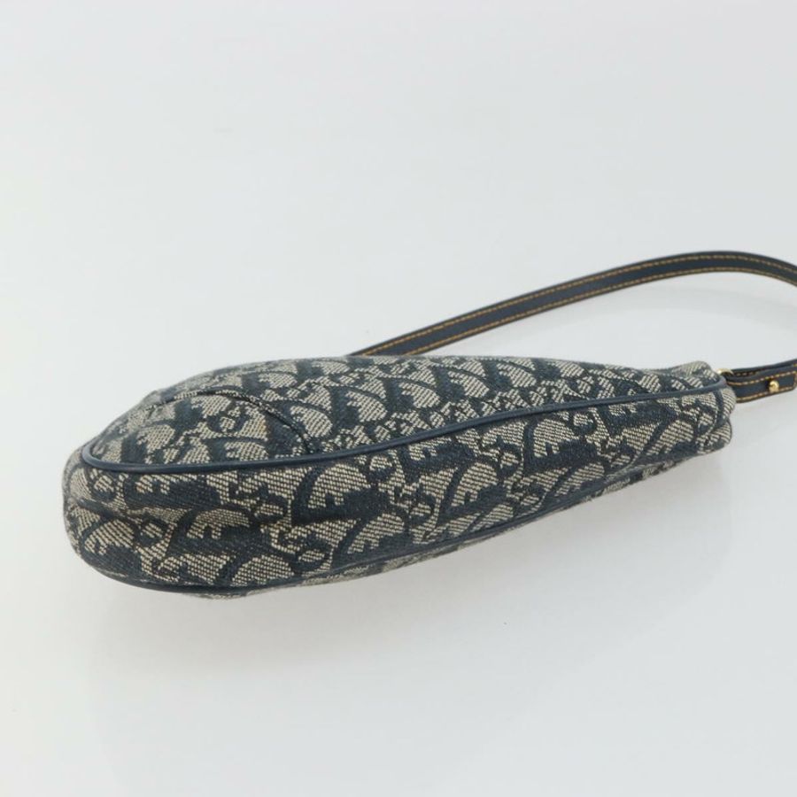 【日本直送】Christian Dior Trotter帆布馬鞍包 海軍藍 金色 正品 191838V-8