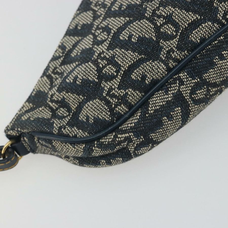 【日本直送】Christian Dior Trotter帆布馬鞍包 海軍藍 金色 正品 191838V-12