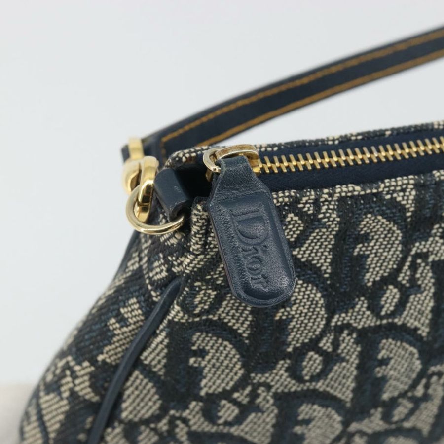 【日本直送】Christian Dior Trotter帆布馬鞍包 海軍藍 金色 正品 191838V-14