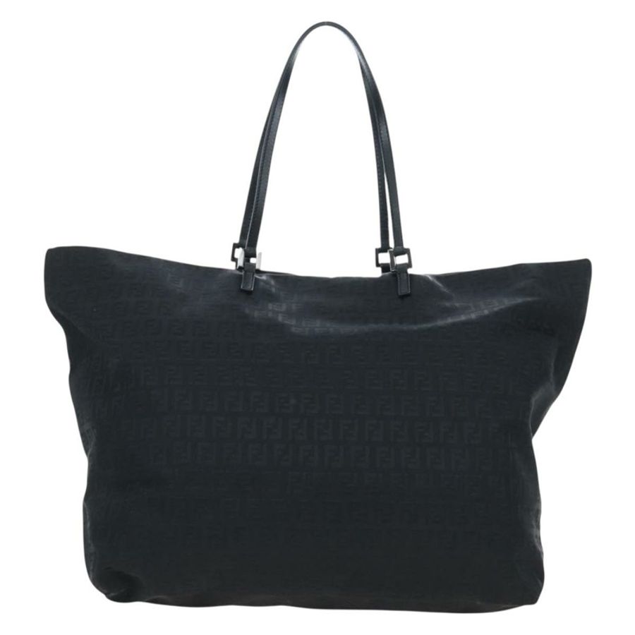 【日本直送】FENDI Zucchino帆布手提包 黑色 銀色 正品 am12126V-2