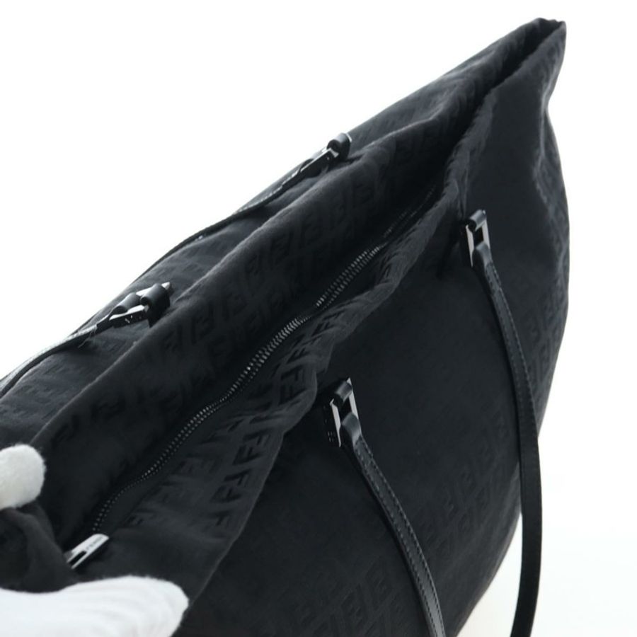 【日本直送】FENDI Zucchino帆布手提包 黑色 銀色 正品 am12126V-5