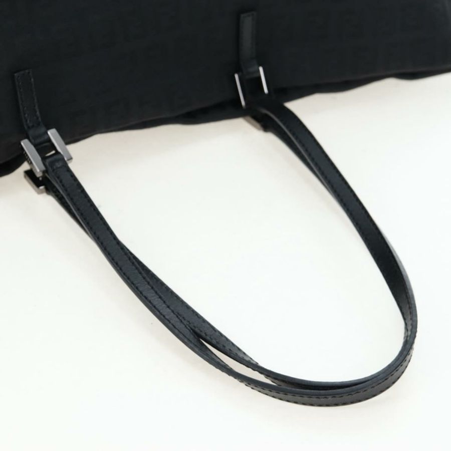 【日本直送】FENDI Zucchino帆布手提包 黑色 銀色 正品 am12126V-6