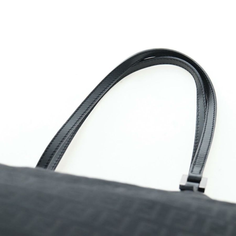 【日本直送】FENDI Zucchino帆布手提包 黑色 銀色 正品 am12126V-7