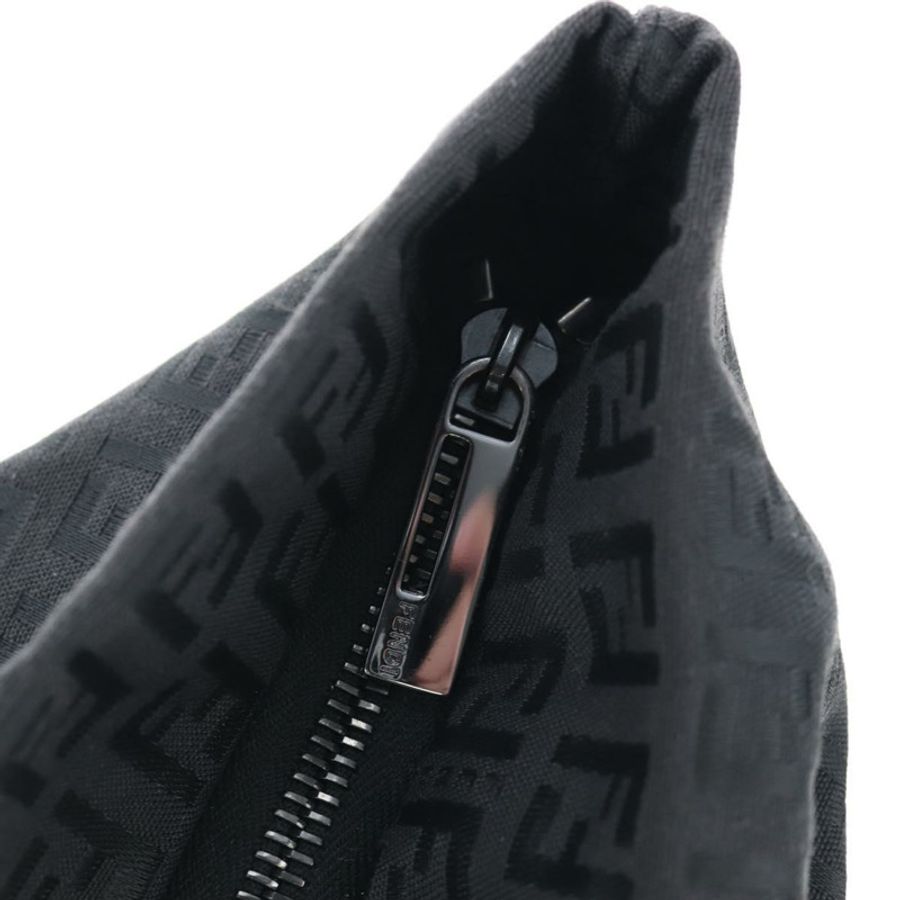 【日本直送】FENDI Zucchino帆布手提包 黑色 銀色 正品 am12126V-14