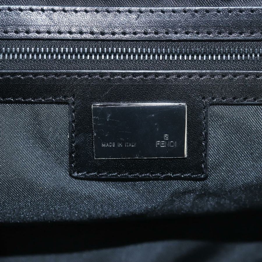 【日本直送】FENDI Zucchino帆布手提包 黑色 銀色 正品 am12126V-15