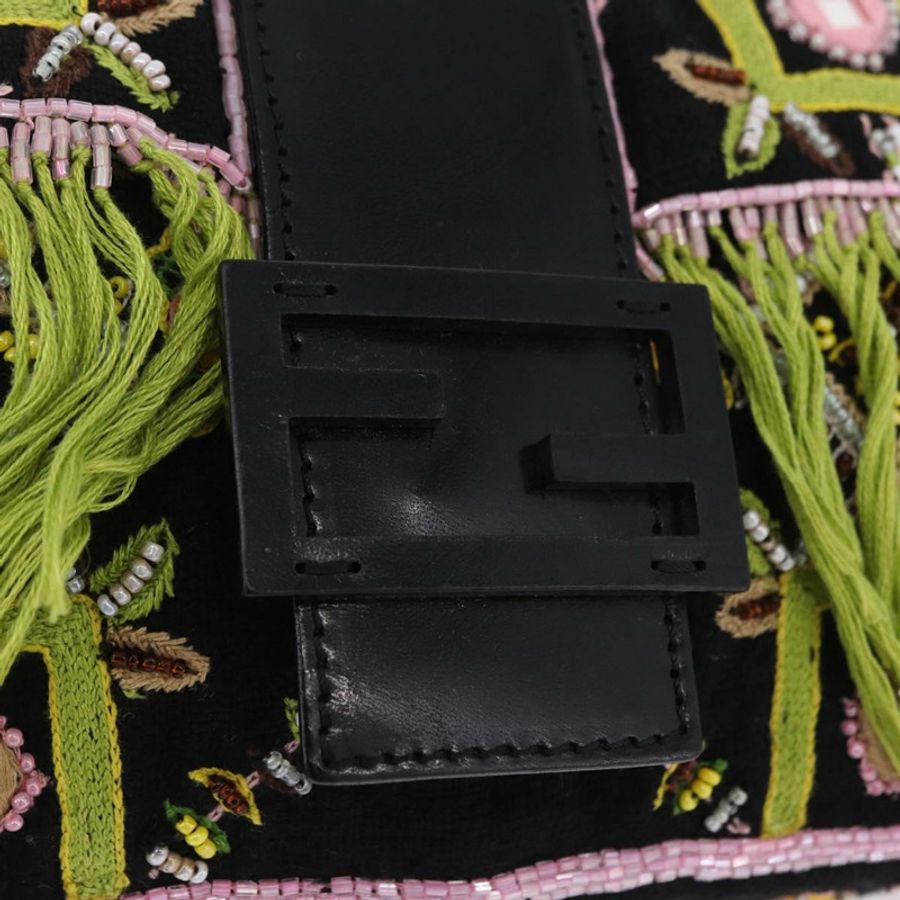 【日本直送】FENDI 串珠流蘇媽媽法國麵包帆布多色銀色正品 am12201SAM-13