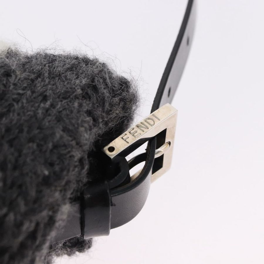 【日本直送】FENDI Mamma Baguette 單肩包 羊毛 灰色 銀色 正品 am12200SAM-14