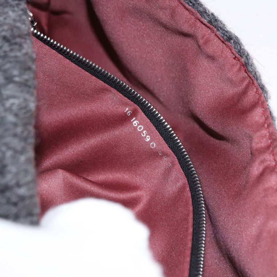 【日本直送】FENDI Mamma Baguette 單肩包 羊毛 灰色 銀色 正品 am12200SAM-23