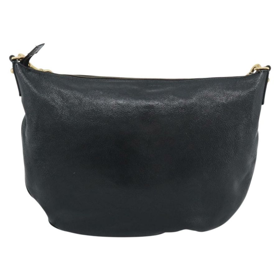 【日本直送】GUCCI 雙G互扣肩背包,黑色金色皮革,貨號121546,正品編號193135V-2
