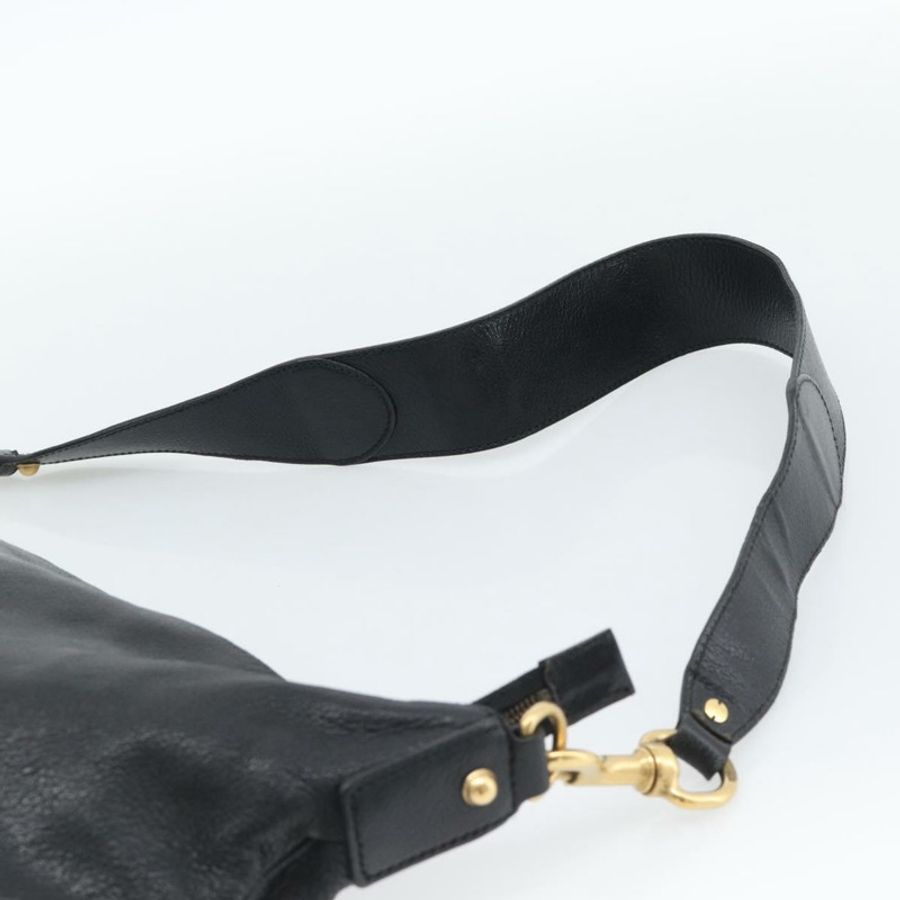 【日本直送】GUCCI 雙G互扣肩背包,黑色金色皮革,貨號121546,正品編號193135V-7