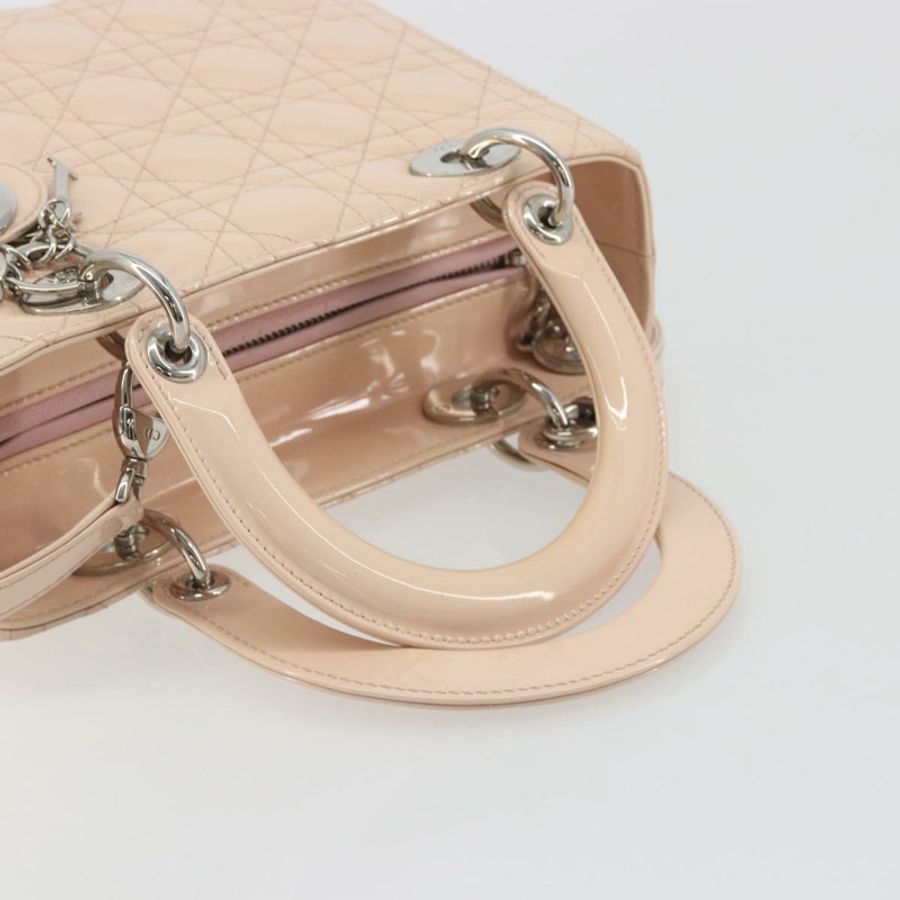 【日本直送】Christian Dior Lady Dior Canage 大漆皮兩用粉紅色手提包,正品編號 193127-6