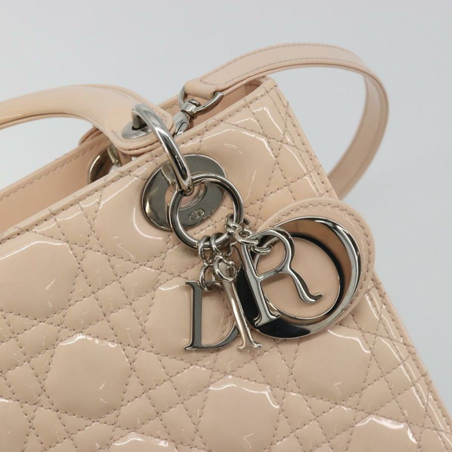 【日本直送】Christian Dior Lady Dior Canage 大漆皮兩用粉紅色手提包,正品編號 193127-15