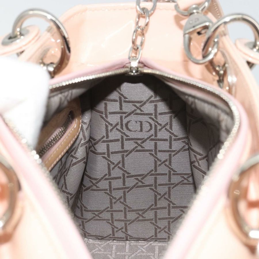 【日本直送】Christian Dior Lady Dior Canage 大漆皮兩用粉紅色手提包,正品編號 193127-19