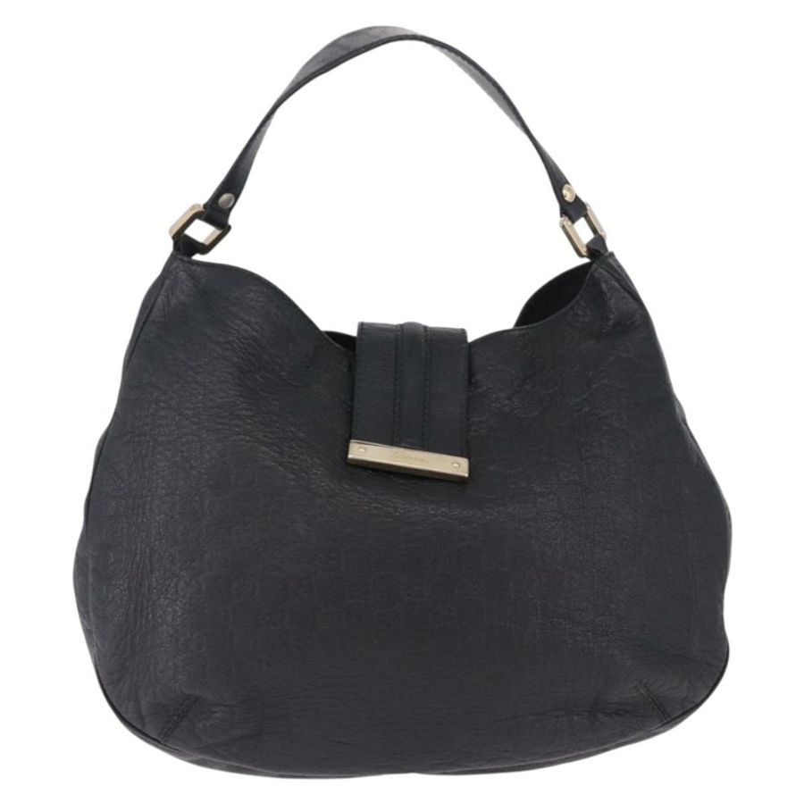 【日本直送】GUCCI GG帆布Guccissima單肩包,黑色皮革搭配金色,貨號233604,正品編號193115V-1