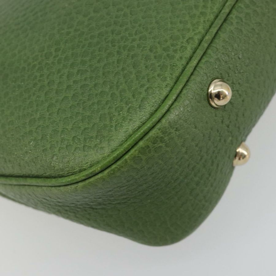 【日本直送】GUCCI 竹節肩背包 皮革 綠色 金色 137378 正品 193088V-10