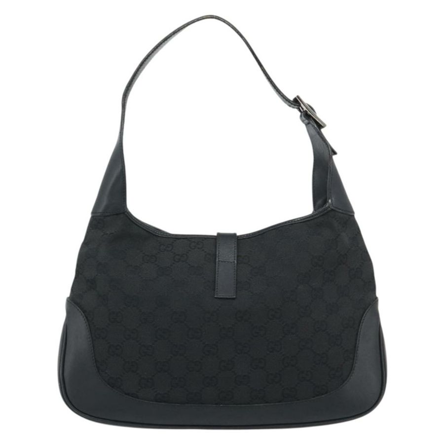 【日本直送】GUCCI GG帆布Jackie肩背包 黑色 銀色 204990 正品 193049V-2