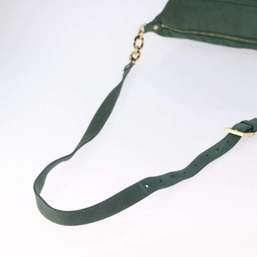 【日本直送】FENDI 皮革肩背包 綠色 金色 正品 193051V-6