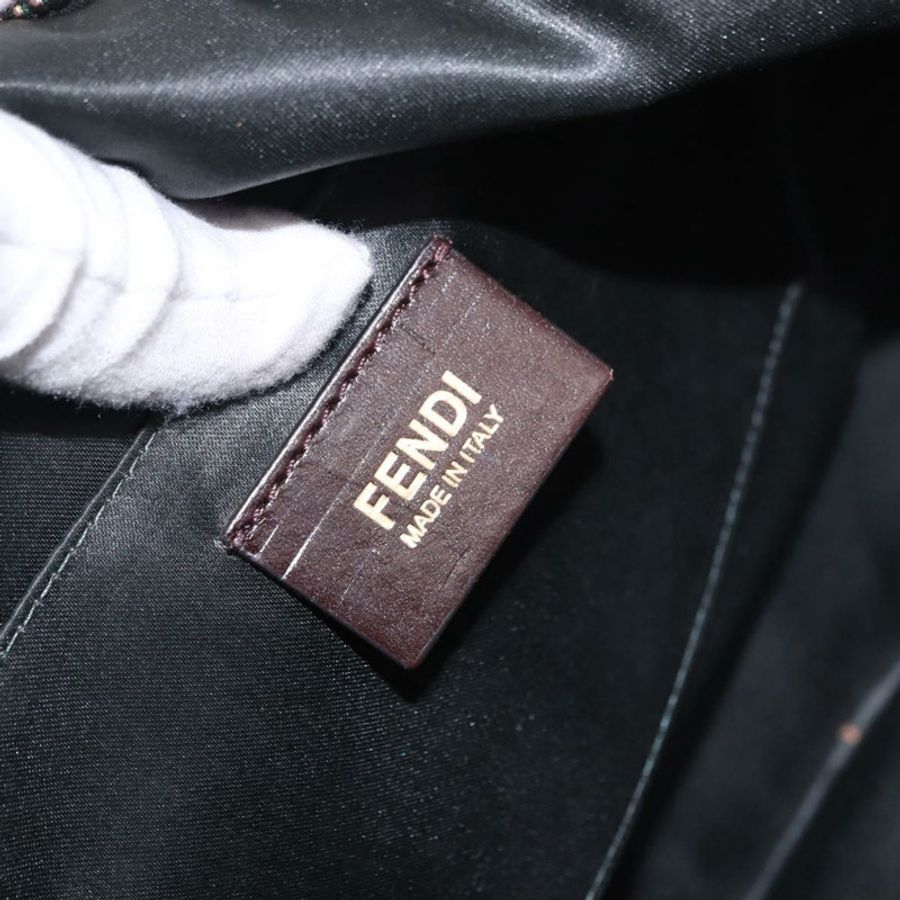 【日本直送】FENDI 皮革肩背包 綠色 金色 正品 193051V-16