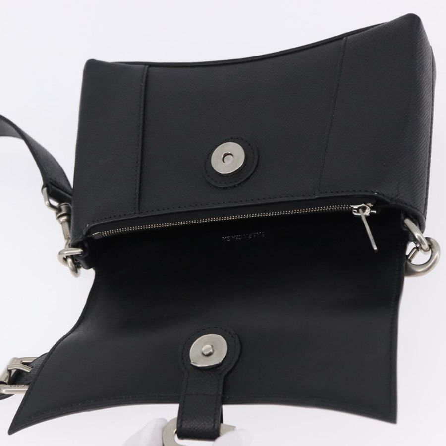 【日本直送】BALENCIAGA Downtown 單肩包,黑色/銀色皮革,貨號 736471,正品 ar14127M-15