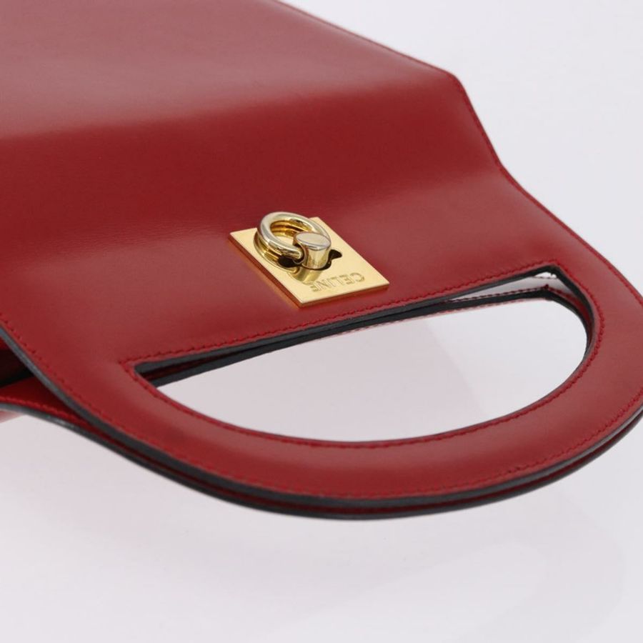 【日本直送】CELINE 手提包 皮革 紅色 金色 正品 193510A-5