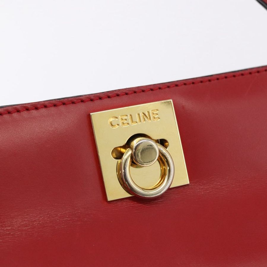 【日本直送】CELINE 手提包 皮革 紅色 金色 正品 193510A-13