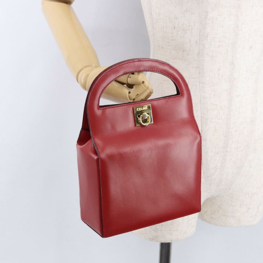 【日本直送】CELINE 手提包 皮革 紅色 金色 正品 193510A-22