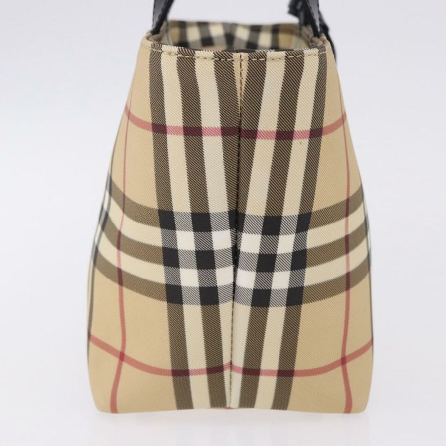 【日本直送】BURBERRY Nova 格紋手提包 PVC 米色 銀色 正品 193495V-4