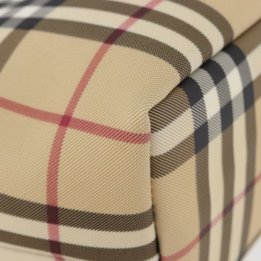 【日本直送】BURBERRY Nova 格紋手提包 PVC 米色 銀色 正品 193495V-9