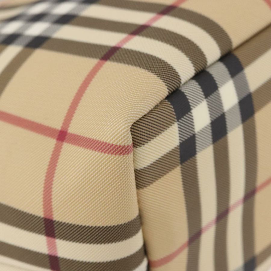 【日本直送】BURBERRY Nova 格紋手提包 PVC 米色 銀色 正品 193495V-11