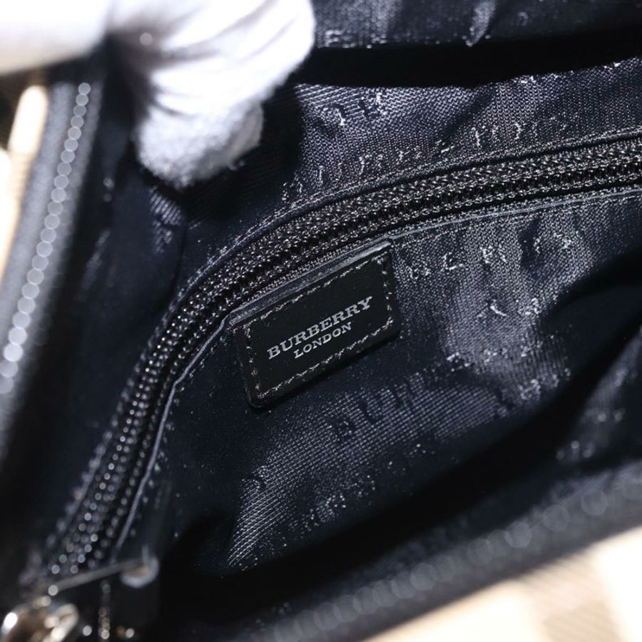 【日本直送】BURBERRY Nova 格紋手提包 PVC 米色 銀色 正品 193495V-15