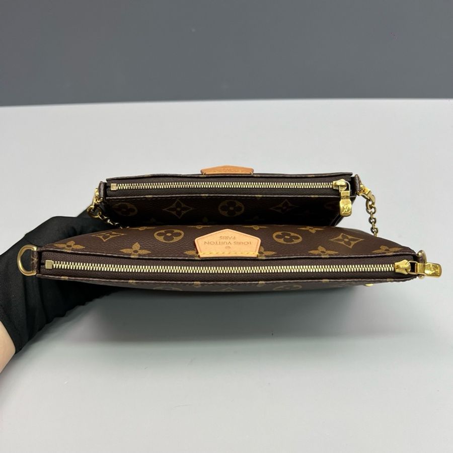 LV路易威登 經典老花五合一單肩斜挎包 粉肩帶 芯片款-5