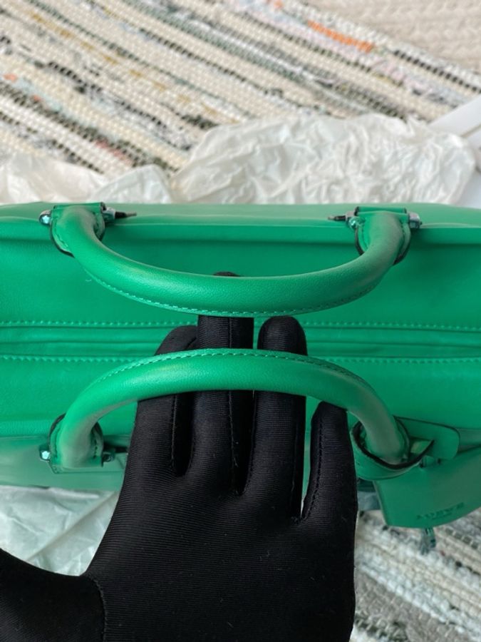 羅意威 Loewe Amazona28 小牛皮綠色手提 配件鑰匙/鎖-15