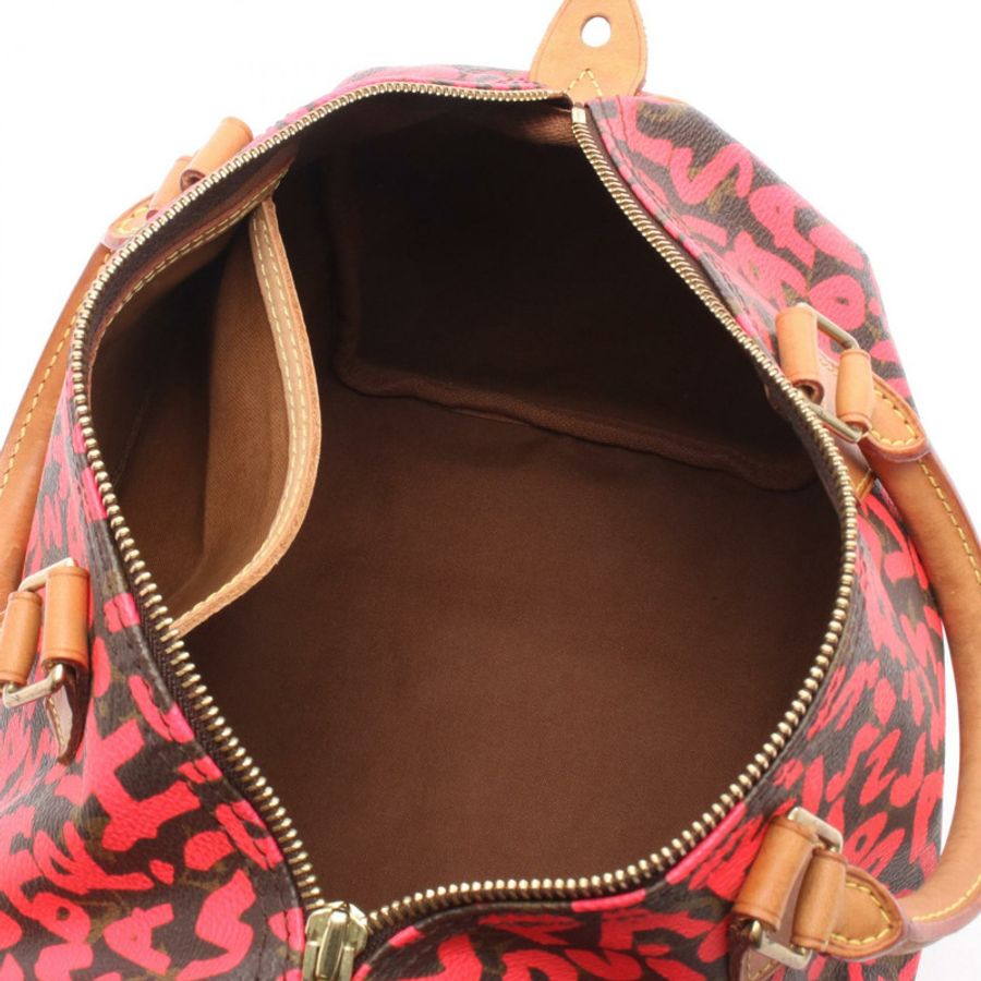 路易威登 Speedy 30 手提包 M93704 Monogram Graffitity 帆布 粉紅色 二手 LV-2