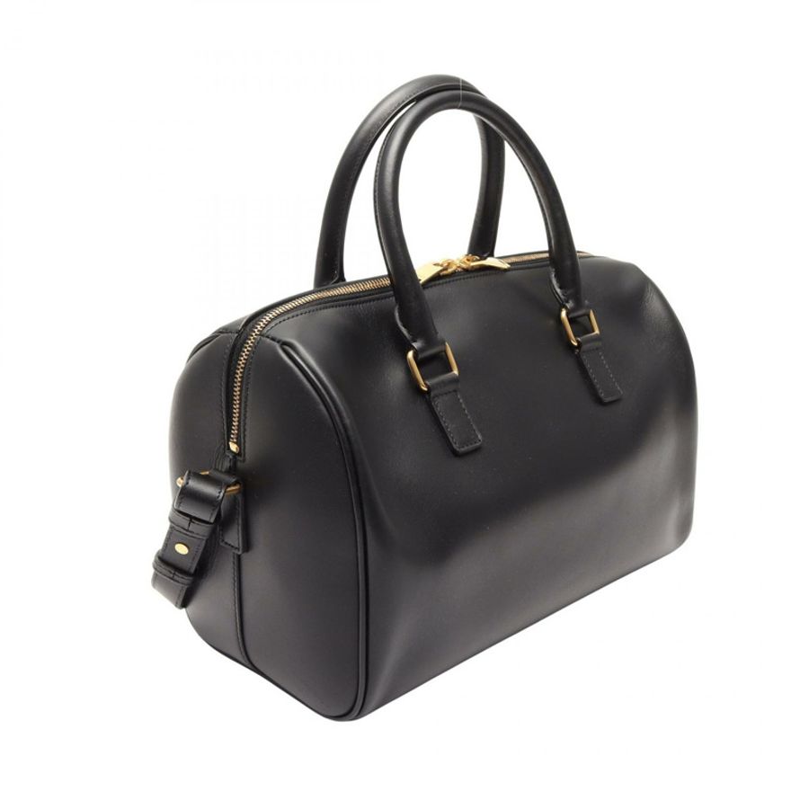 SAINT LAURENT PARIS 經典款 Duffle 6 肩手提包,黑色真皮,二手女款-1