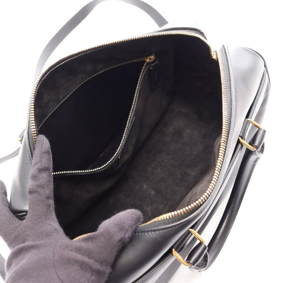 SAINT LAURENT PARIS 經典款 Duffle 6 肩手提包,黑色真皮,二手女款-2