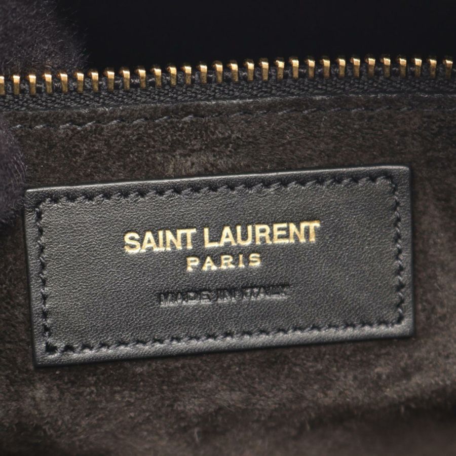 SAINT LAURENT PARIS 經典款 Duffle 6 肩手提包,黑色真皮,二手女款-3