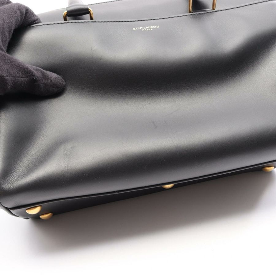 SAINT LAURENT PARIS 經典款 Duffle 6 肩手提包,黑色真皮,二手女款-6