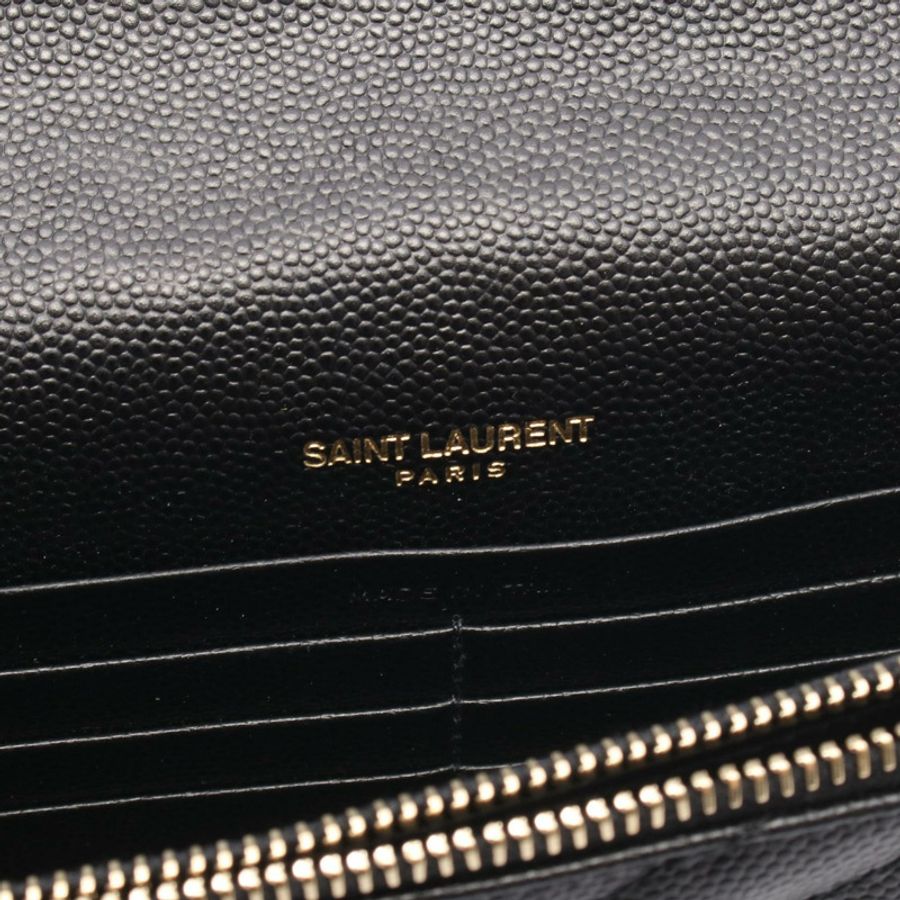 YVES SAINT LAURENT Cassandra信封式單肩包,黑色真皮,二手,女士款,金色五金-3
