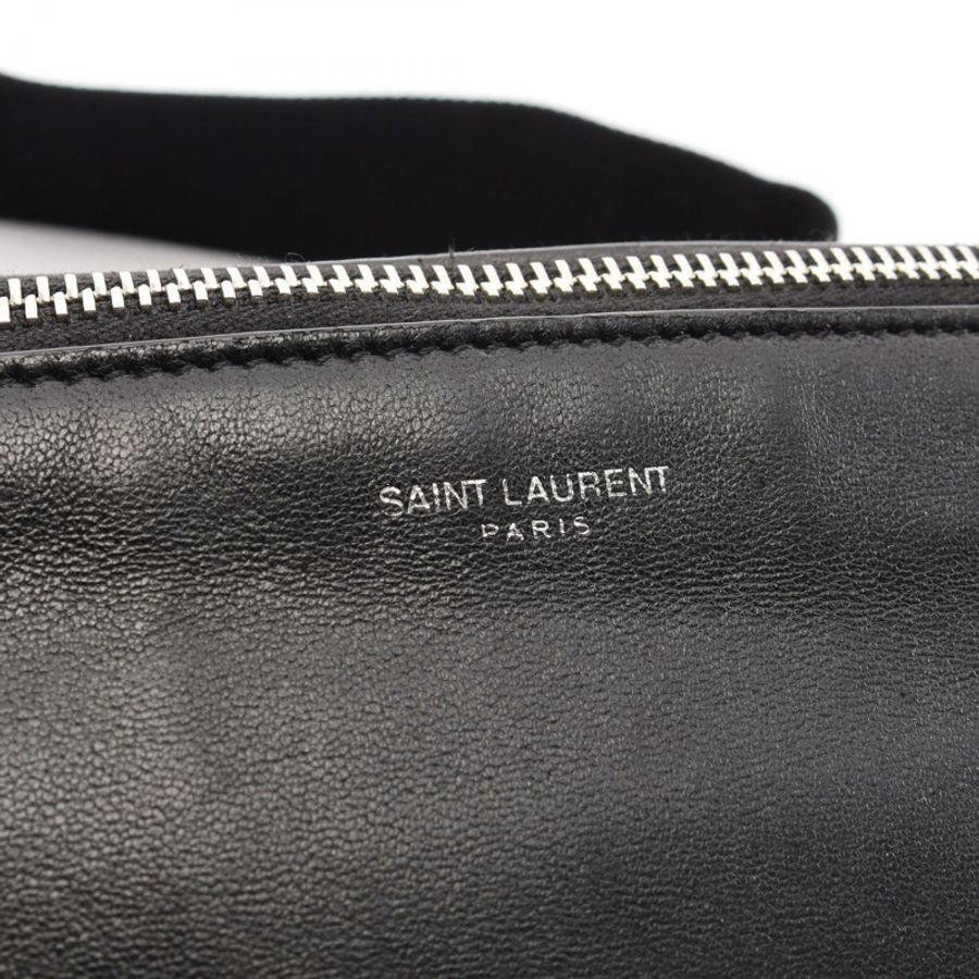 SAINT LAURENT PARIS 經典款腰包斜背包,黑色真皮,二手男士款-4