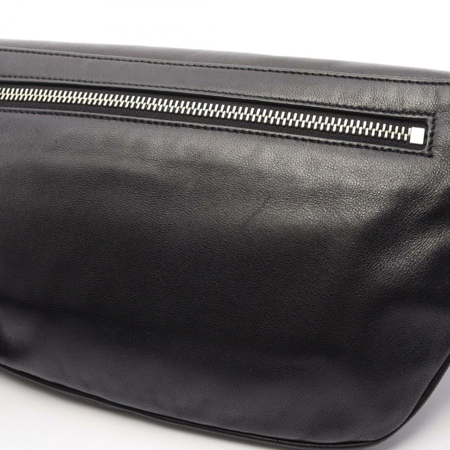 SAINT LAURENT PARIS 經典款腰包斜背包,黑色真皮,二手男士款-7
